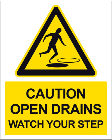 Caution Open Drain Sign - Markit Graphics