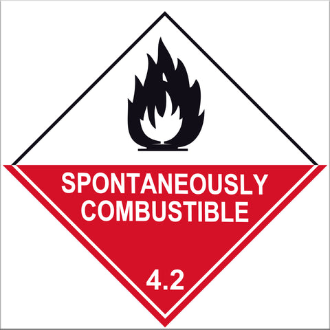 Spontaneously Combustible 4.2 Labels - 10 Pack