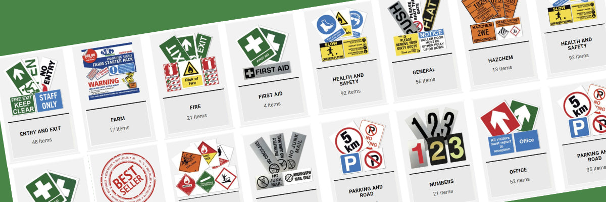 Picture of the Large range of Signs to choose from