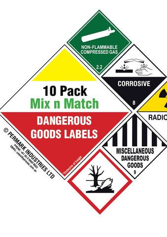 10 Pack Mix & Match Danger Signs / Labels