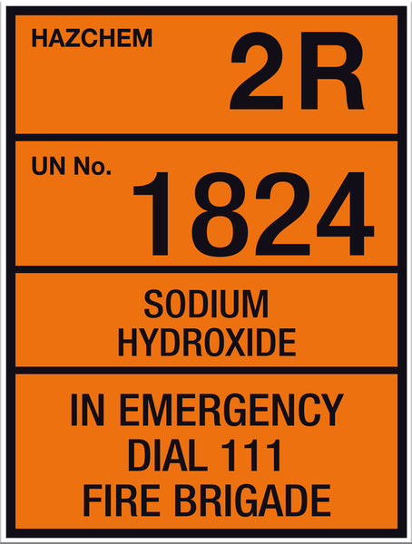 Hazchem Sodium Hydroxide Small Sign - Markit Graphics
