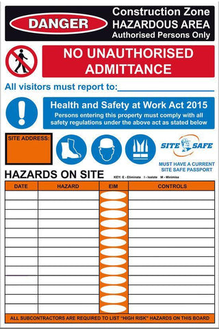Site Safe 2 Sign-PVC Safety Sign-Markit Graphics Made in NZ
