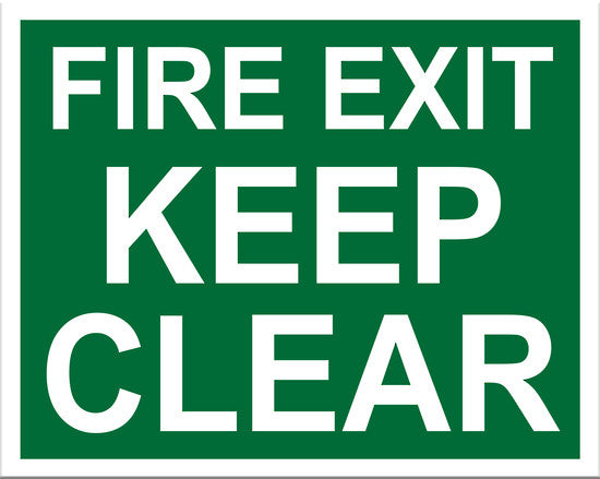 Fire Exit Keep Clear Sign - Markit Graphics