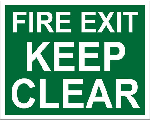 Fire Exit Keep Clear Sign - Markit Graphics