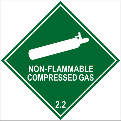 Non-Flammable Compressed Gas 2.2 Labels - 10 Pack
