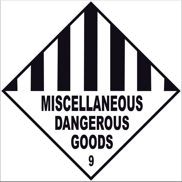 Miscellaneous Dangerous Goods 9 Labels - 10 Pack
