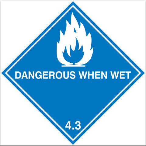 Dangerous When Wet 4.3 Labels - 10 Pack
