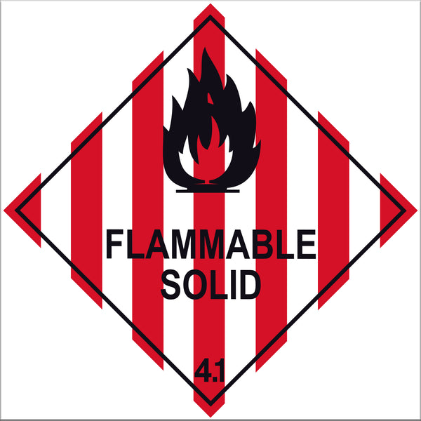 Flammable Solid 4.1 Labels - 10 Pack