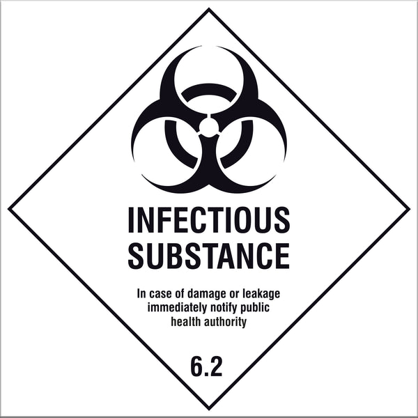 Infectious Substance 6.2 Labels - 10 Pack