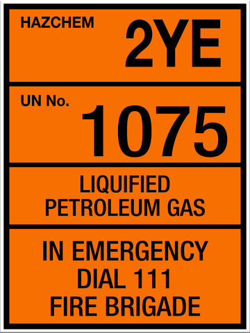 Hazchem LPG Large Sign