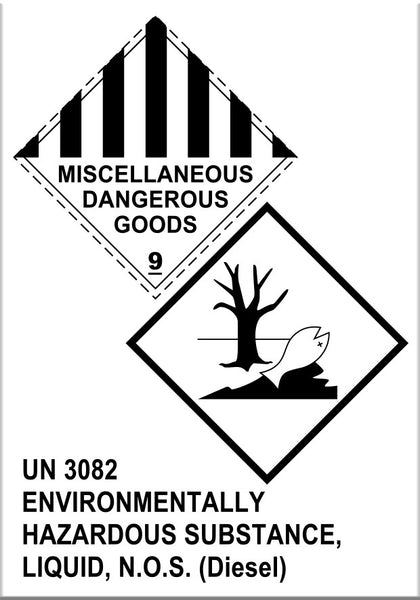 Safety Tags for Diesel Fuel Containers