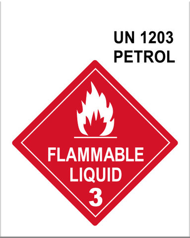 Safety Tags for Petrol Fuel Containers