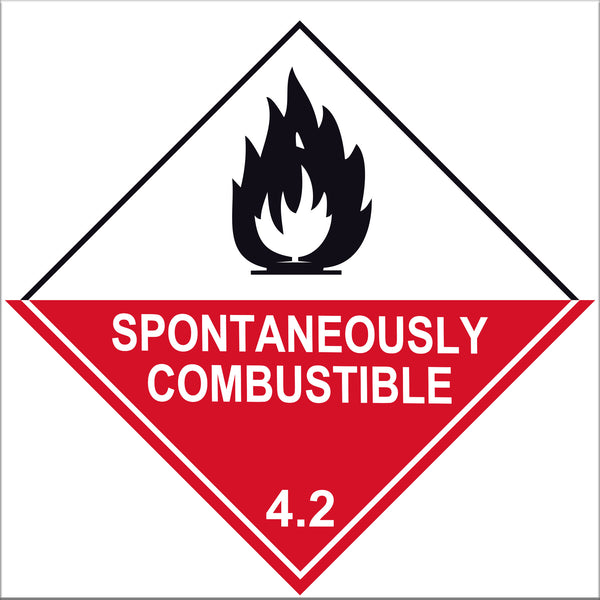 Spontaneously Combustible 4.2 Labels - 10 Pack