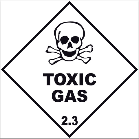Toxic Gas 2.3 Labels - 10 Pack